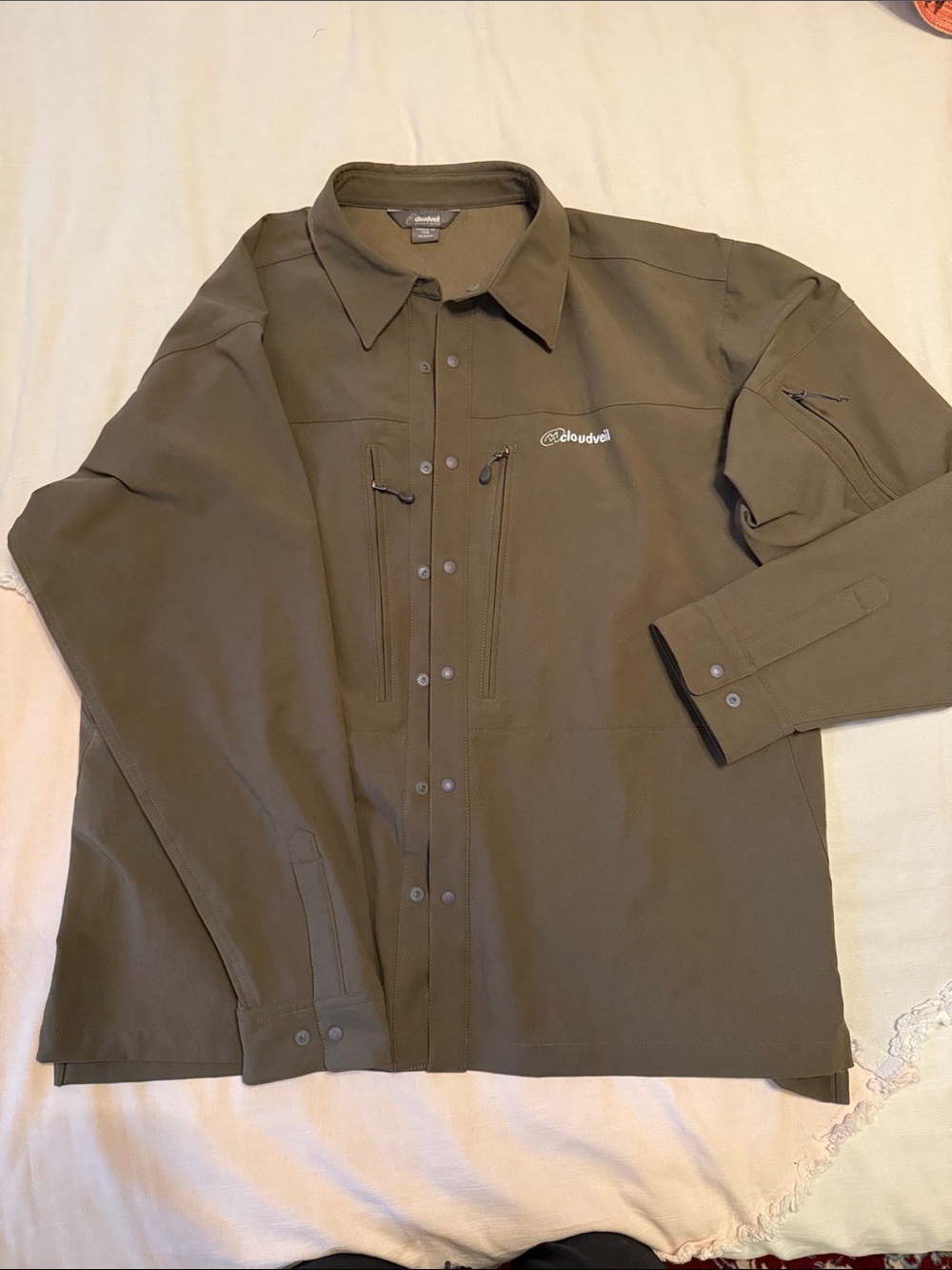 Mens XL cloudveil Olive Shirt Jacket